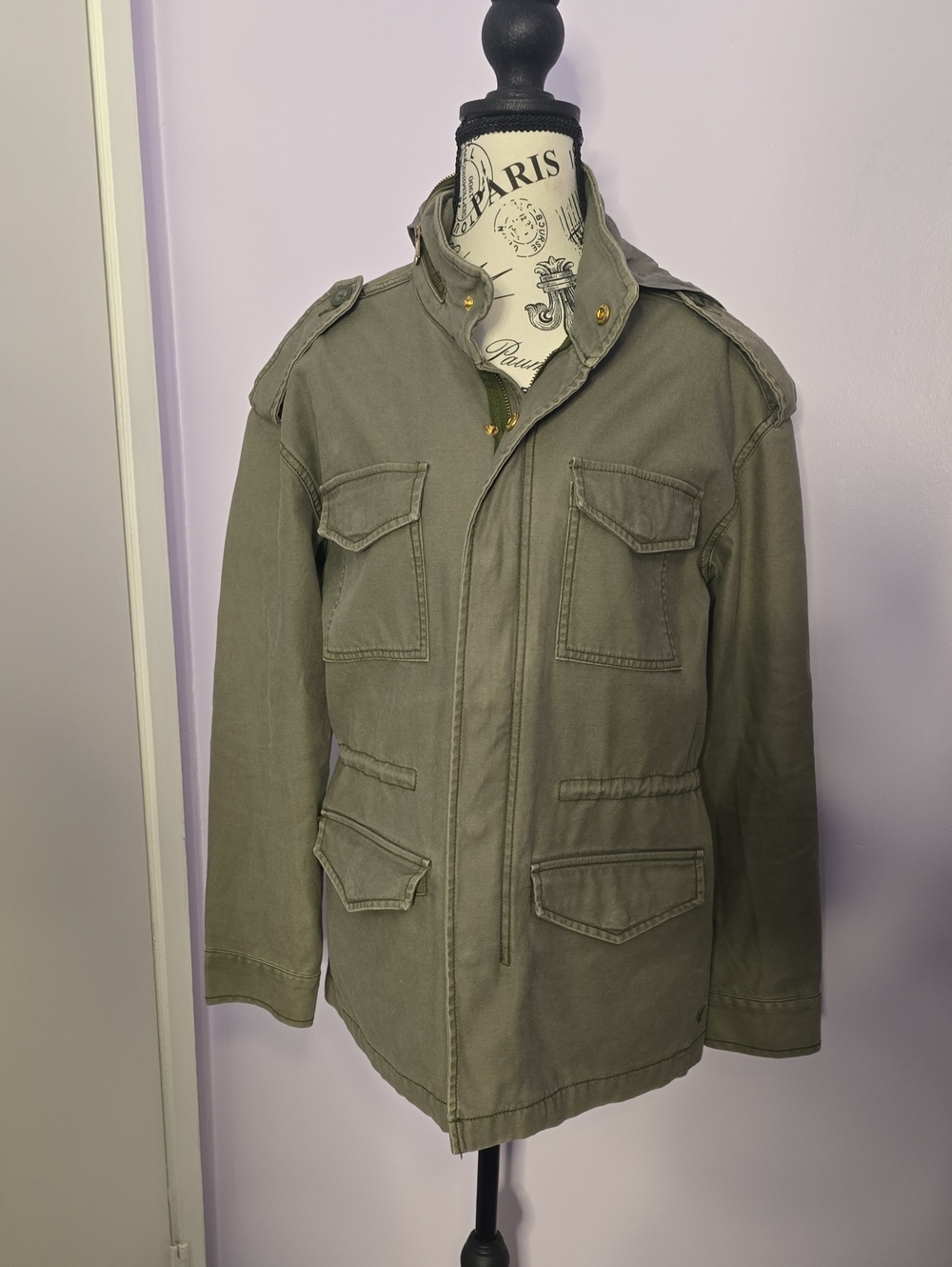 American Eagle Outfitters Olive Military Field Jacket
